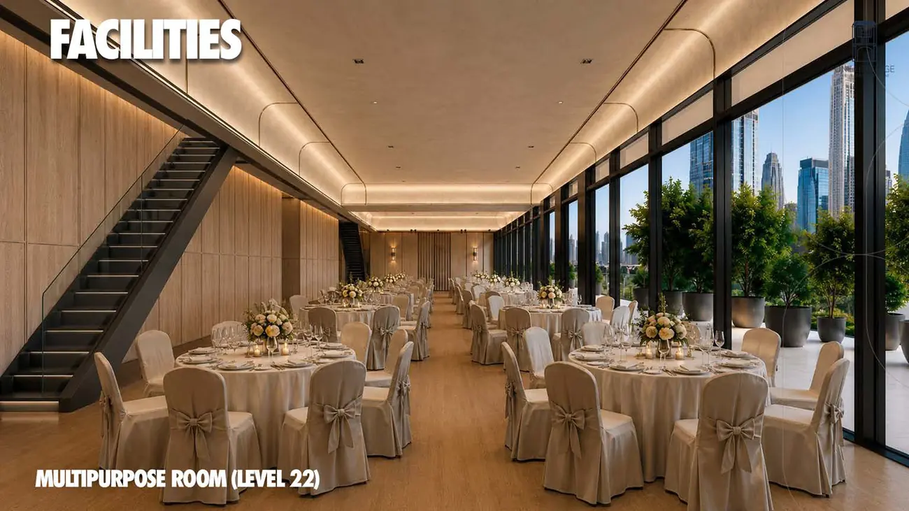 Multipurpose hall set for a banquet